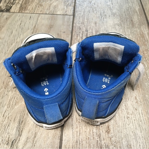 Converse All Star Chuck Taylor’s | Mid Lace Up Sneakers | Black/Blue | Toddler - Picture 6 of 7